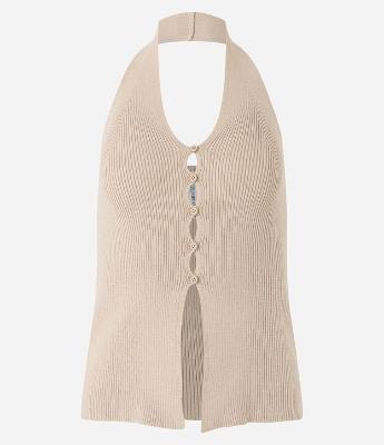 Blusa Frente Única em Tricô com Botões no Busto