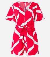 Macaquinho em Efeito Airflow com Decote em V e Cadarço na Cintura - 1