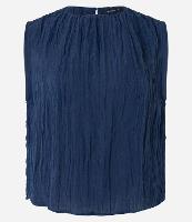 Blusa Sem Manga Acetinada com Textura Decote Redondo - 1