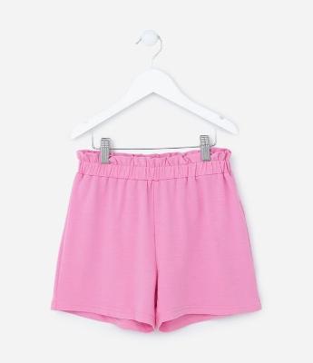 Short Clochard Infantil com Cós Elástico - Tam 5 a 14 Anos