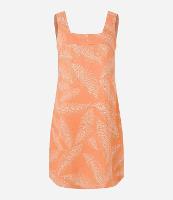 Vestido Curto em Viscolinho com Estampa de Folhagem - 1