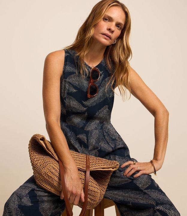 Macacão Viscose com Estampa de Folhagem Pontilhada - 2