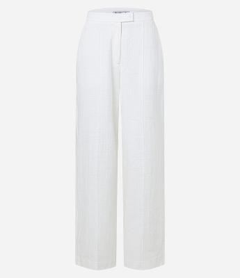 Calça Reta Alfaiataria com Textura e Aletas
