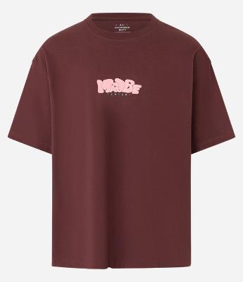 Camiseta Overboxy em Algodão com Efeito Puff com Estampa Lettering