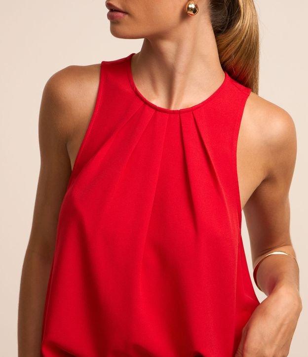 Blusa Regata em Crepe com Pregas na Gola - 2