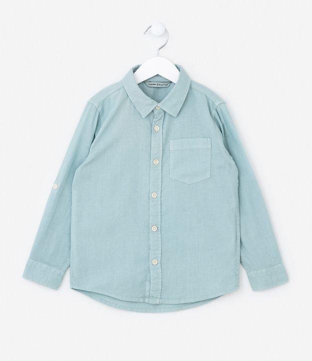 Camisa Infantil em Algodão com Bolsinho - Tam 5 a 14 Anos - 1