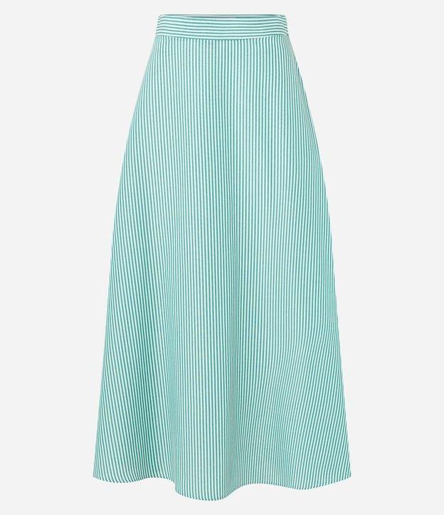 Saia Longa em Tricoline com Listras Verticais - 1
