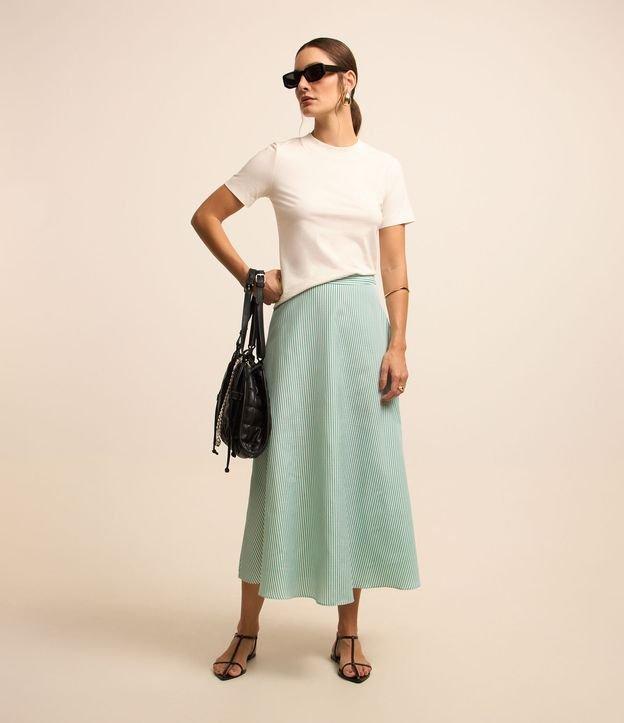 Saia Longa em Tricoline com Listras Verticais - 3