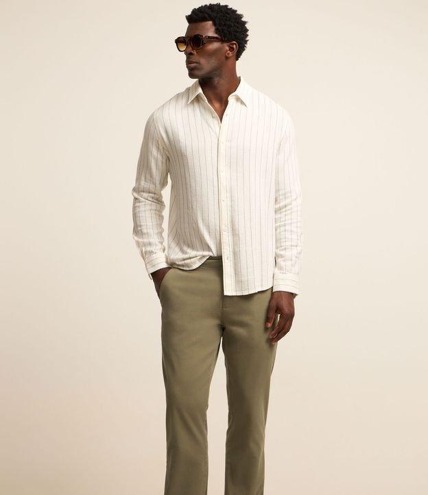 Calça Slim em Sarja com Lavagem Estonada - 2