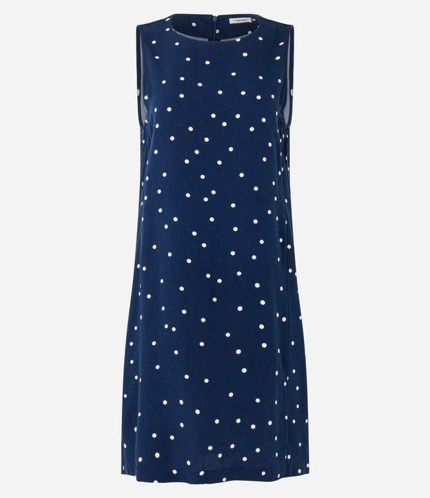 Vestido Curto Sem Manga em Viscose com Estampa Poá - 1