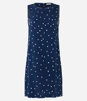 Vestido Curto Sem Manga em Viscose com Estampa Poá - 1