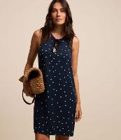 Vestido Curto Sem Manga em Viscose com Estampa Poá - 2