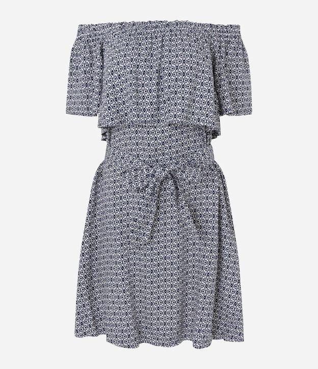 Vestido Curto Ombro a Ombro em Viscolinho com Faixa - 1