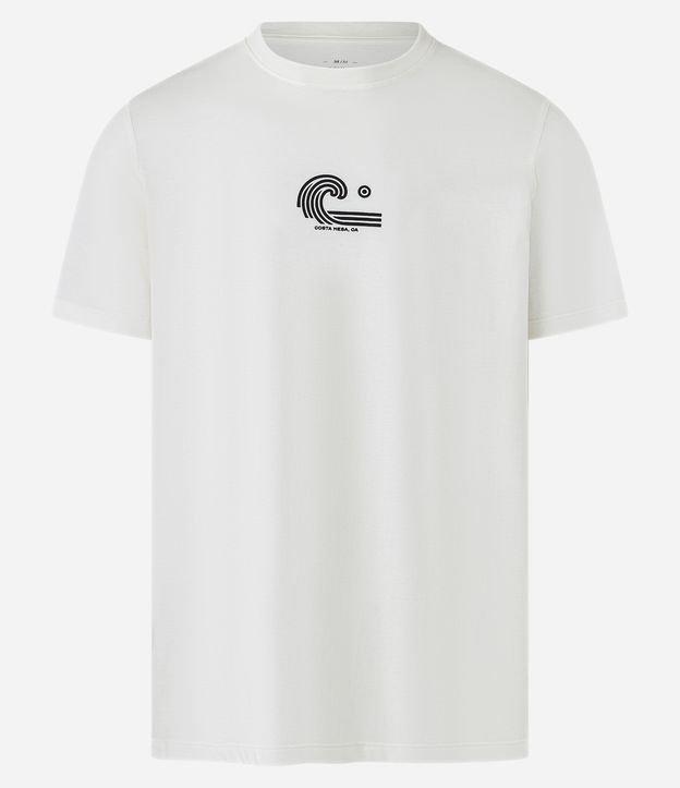 Camiseta Regular em Algodão com Estampa em Relevo de Onda - 1