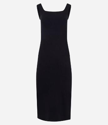 Vestido Midi em Algodão com Decote Quadrado