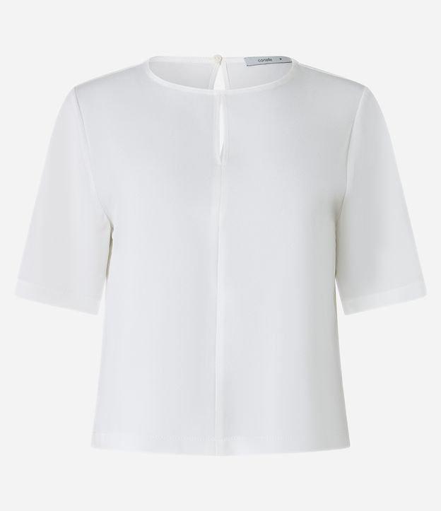 Blusa em Crepe com Vazado na Gola Redonda - 1