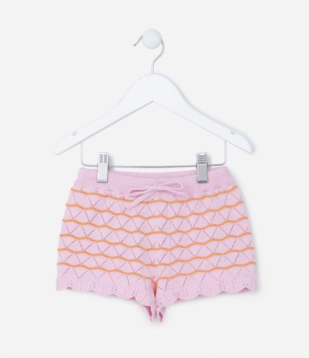 Short Infantil com Efeito Crochê e Amarração - Tam 1 a 5 Anos - 1