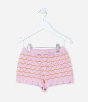 Short Infantil com Efeito Crochê e Amarração - Tam 1 a 5 Anos - 1