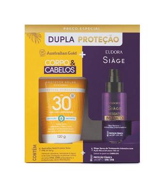Promopack Leave In Resgate Imediato Spray 100ml + Protetor Solar Corporal FPS30 120g Australian Gold