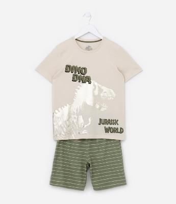 Pijama Curto Infantil com Estampa Jurassic World - Tam 5 a 14 Anos