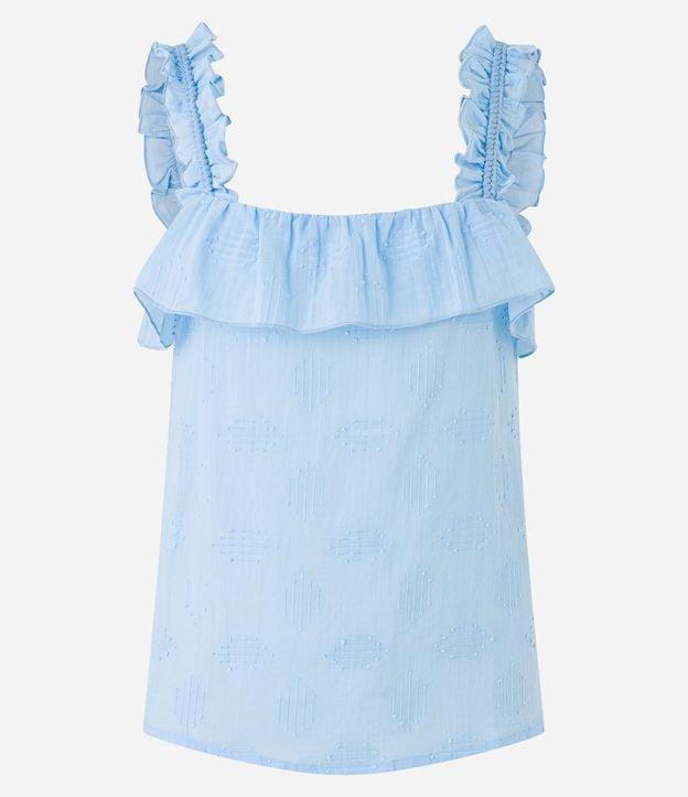 Blusa em Tricoline com Babado no Decote e Alça - 1