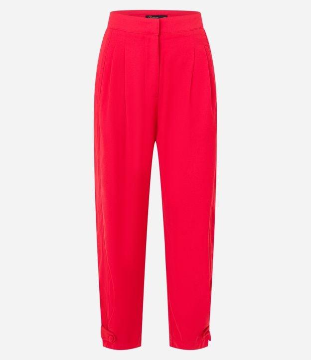 Calça Cenoura Alfaiatada com Pregas e Botão na Barra - 1