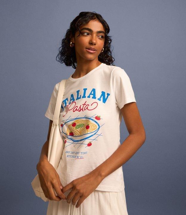 Blusa Baby Look em Algodão com Estampa Italian Pasta - 2