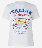 Blusa Baby Look em Algodão com Estampa Italian Pasta - 1
