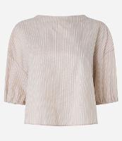 Blusa em Tricoline Listrado com Fio Tinto e Amarração nas Costas - 1