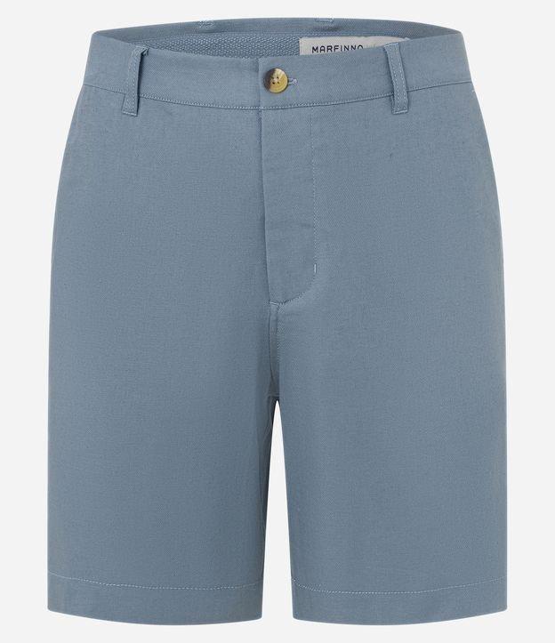 Bermuda Reta em Algodão e Linho com Textura - 1