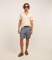 Bermuda Reta em Algodão e Linho com Textura - 3