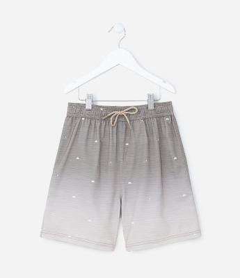 Bermuda Infantil em Microfibra com Estampa Degradê - Tam 5 a 14 Anos