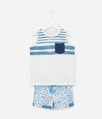 Conjunto Infantil com Estampa Fundo do Mar - Tam 1 a 4 Anos
