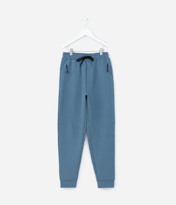 Calça Infantil em Fleece com Bolsos e Zíper - Tam 5 a 14 Anos