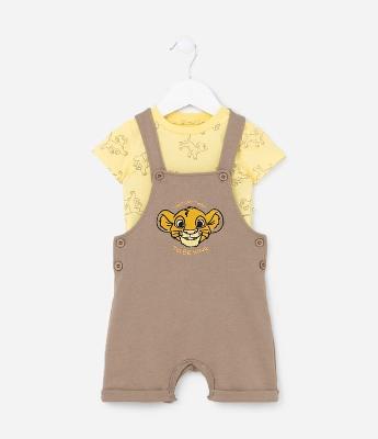 Conjunto Infantil com Bordado do Simba - Tam 0 a 18 meses
