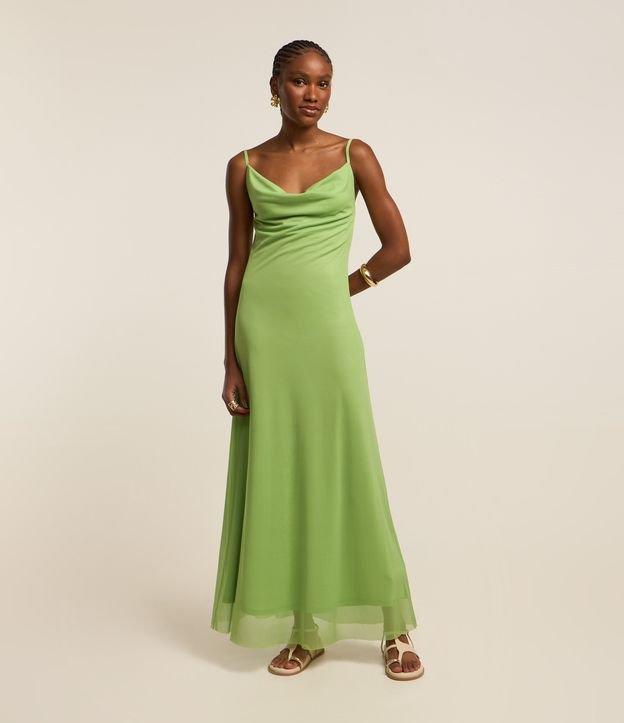 Vestido New Midi em Tule com Decote Degagê - 2