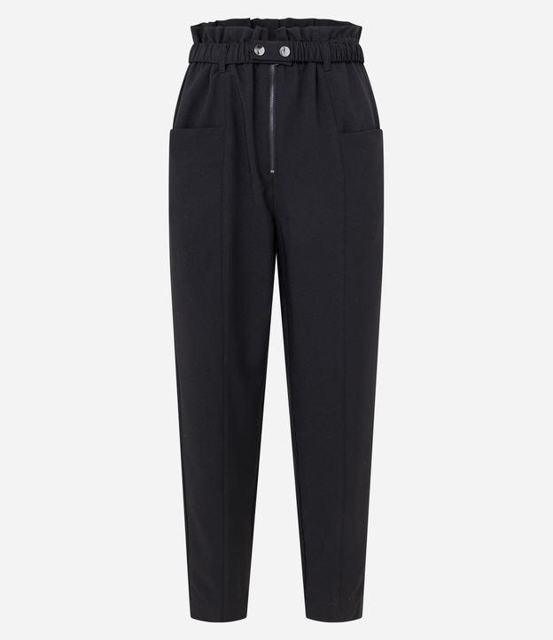 Calça Cenoura Alfaiatada com Elástico e Botões no Cós - 1