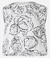 Blusa Curta Sem Manga em Crepe com Flores Estampadas - 1