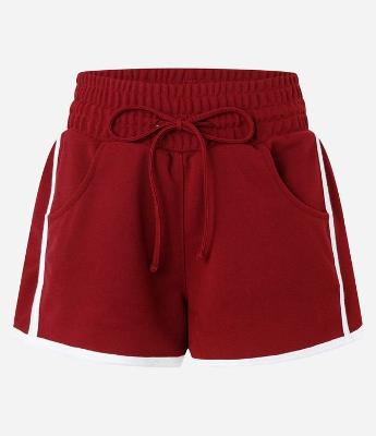 Short em Crepe com Lastex e Listras Contrastantes