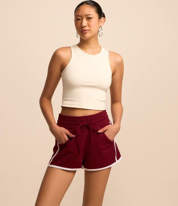 Short em Crepe com Lastex e Listras Contrastantes - 2