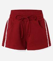 Short em Crepe com Lastex e Listras Contrastantes - 1