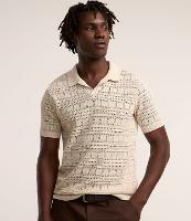 Camiseta Polo com Textura Patchwork e Gola em V - 3