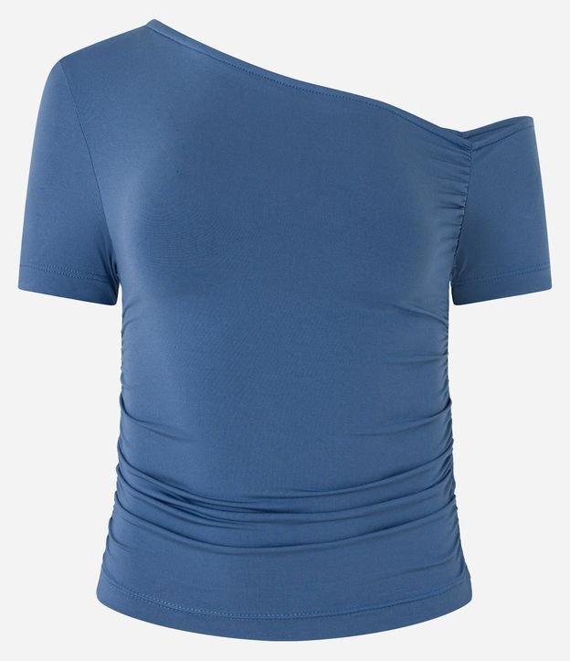 Blusa com Decote Assimétrico e Drapeado no Ombro - 1