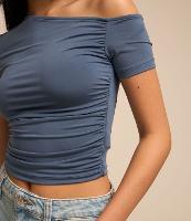 Blusa com Decote Assimétrico e Drapeado no Ombro - 2