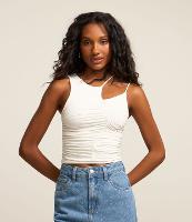 Blusa com Alça Assimétrica e Recorte Franzido - 2