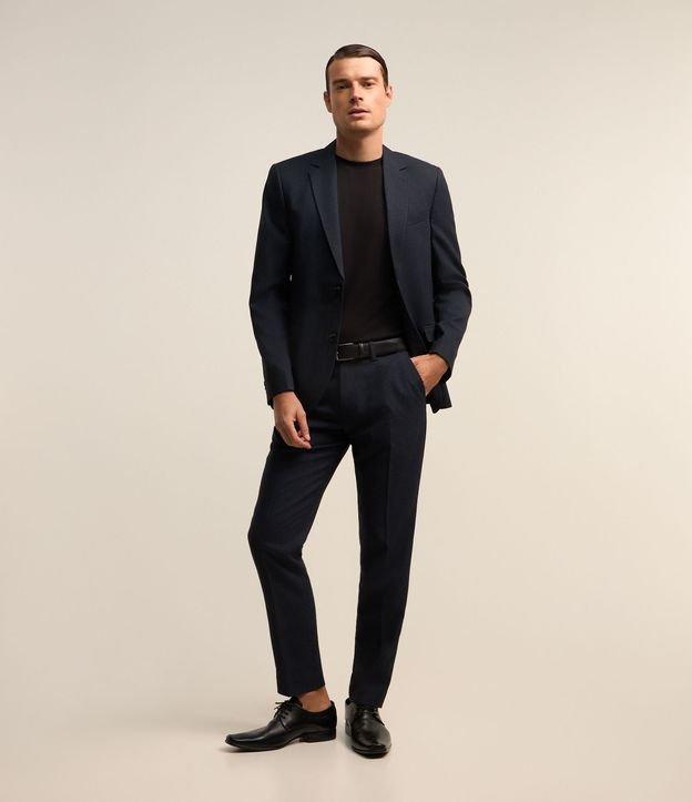 Calça Social Slim em Tricoline com Textura Pied de Poule - 1