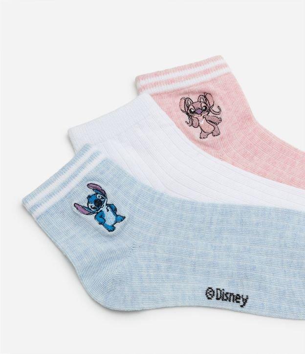 Kit 03 Meias Cano Baixo com Bordado Stitch e Angel - 2