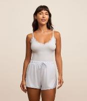 Blusa de Pijama Alcinha Seamless com Renda no Decote - 2