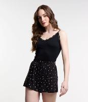 Blusa de Pijama Alcinha Seamless com Decote Rendado - 1