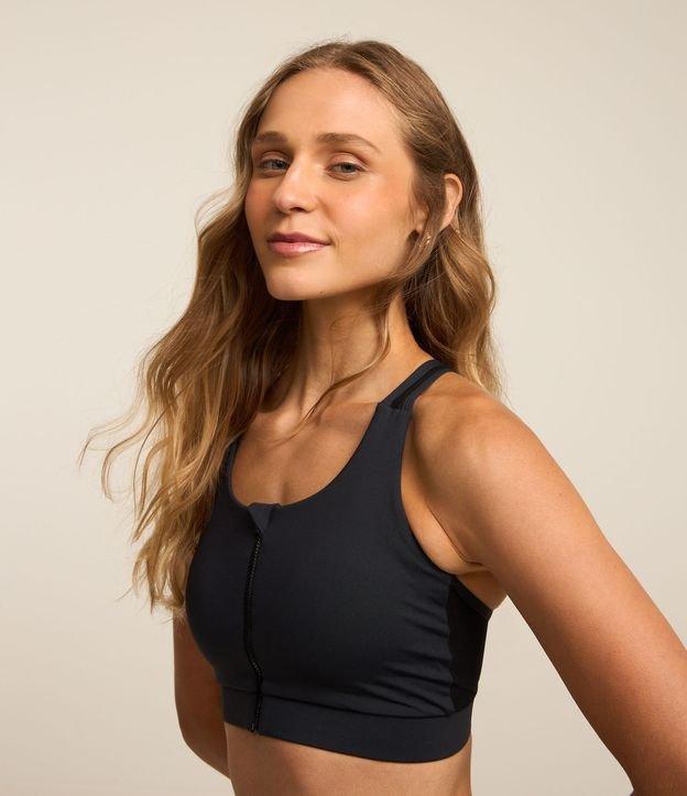 Top Esportivo com Bojo e Alças Finas Transpassadas  Cós Contrastante - 2